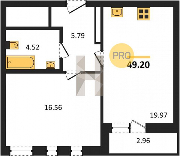 Квартира, 49.20 кв. м Екатеринбург, Академика Парина ул., д. 12.5