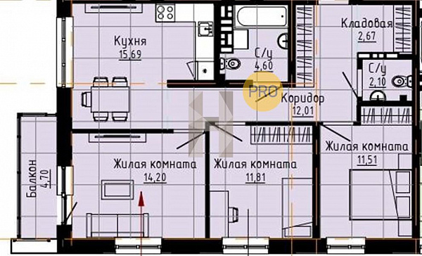 Квартира, 76.00 кв. м Екатеринбург, Металлургов ул., 