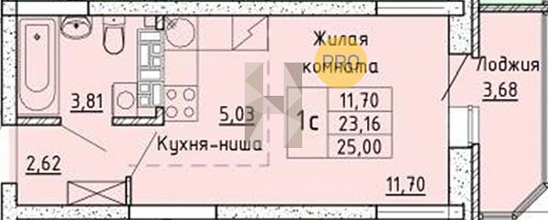 Квартира, 28.27 кв. м Екатеринбург, Ботаническая ул., 