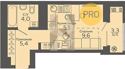 Квартира, 25.80 кв. м Екатеринбург, Новокольцовская ул., 